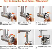 Gdrtwwh Húsdaráló Adapter Kenwood Konyhai Robotgéphez - 2 Töltőcső, 4 Darálókorong 5