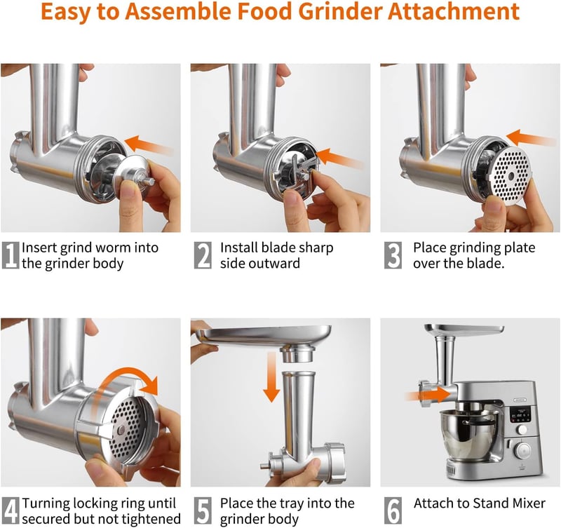 Gdrtwwh Húsdaráló Adapter Kenwood Konyhai Robotgéphez - 2 Töltőcső, 4 Darálókorong