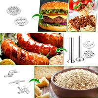 Gdrtwwh Húsdaráló Kiegészítő Szett Kenwood Chef és kMix Konyhai Robotgéphez - 2 Kolbásztöltő Cső és 4 Őrlőtárcsa 2