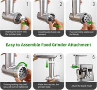 Gdrtwwh Húsdaráló Kiegészítő Szett Kenwood Chef és kMix Konyhai Robotgéphez - 2 Kolbásztöltő Cső és 4 Őrlőtárcsa 6