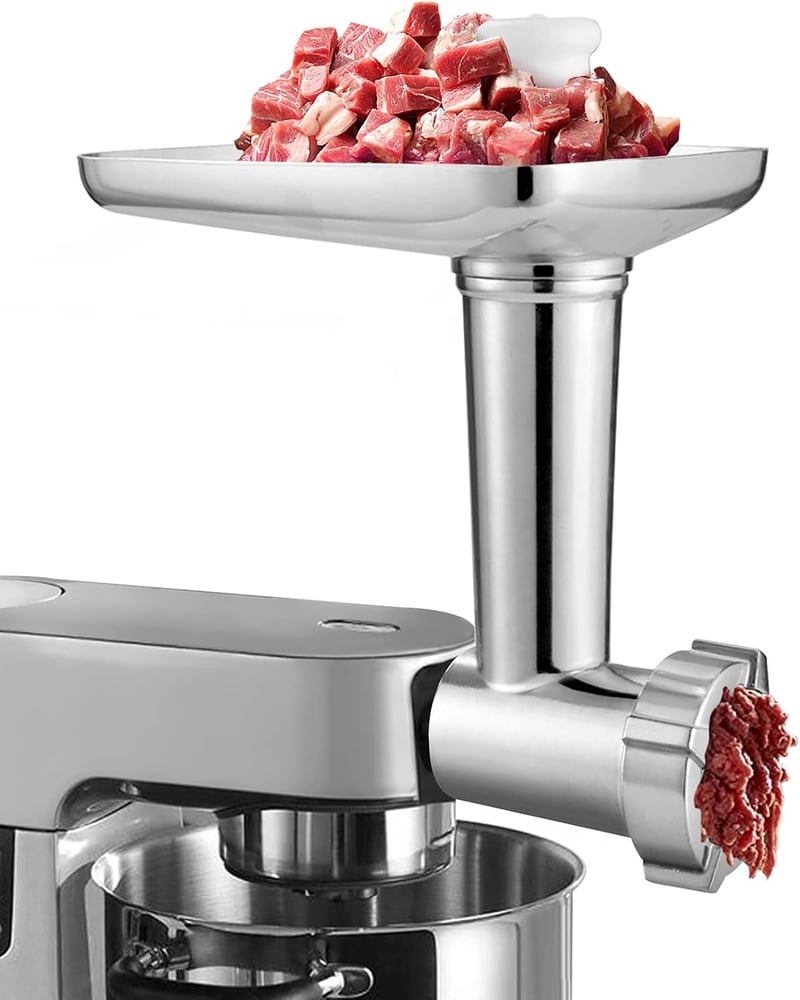 Gdrtwwh Húsdaráló Kiegészítő Szett Kenwood Chef és kMix Konyhai Robotgéphez - 2 Kolbásztöltő Cső és 4 Őrlőtárcsa