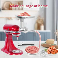Gdrtwwh Rozsdamentes Acél Húsdaráló KitchenAid Robotgéphez, Mosogatógépben Mosható Darálófej Konyhai Robotgép Kiegészítő 7