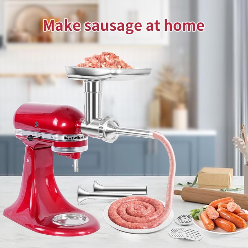 Gdrtwwh Rozsdamentes Acél Húsdaráló KitchenAid Robotgéphez, Mosogatógépben Mosható Darálófej Konyhai Robotgép Kiegészítő