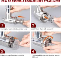 Gdrtwwh Rozsdamentes Acél Húsdaráló KitchenAid Robotgéphez, Mosogatógépben Mosható Darálófej Konyhai Robotgép Kiegészítő 4