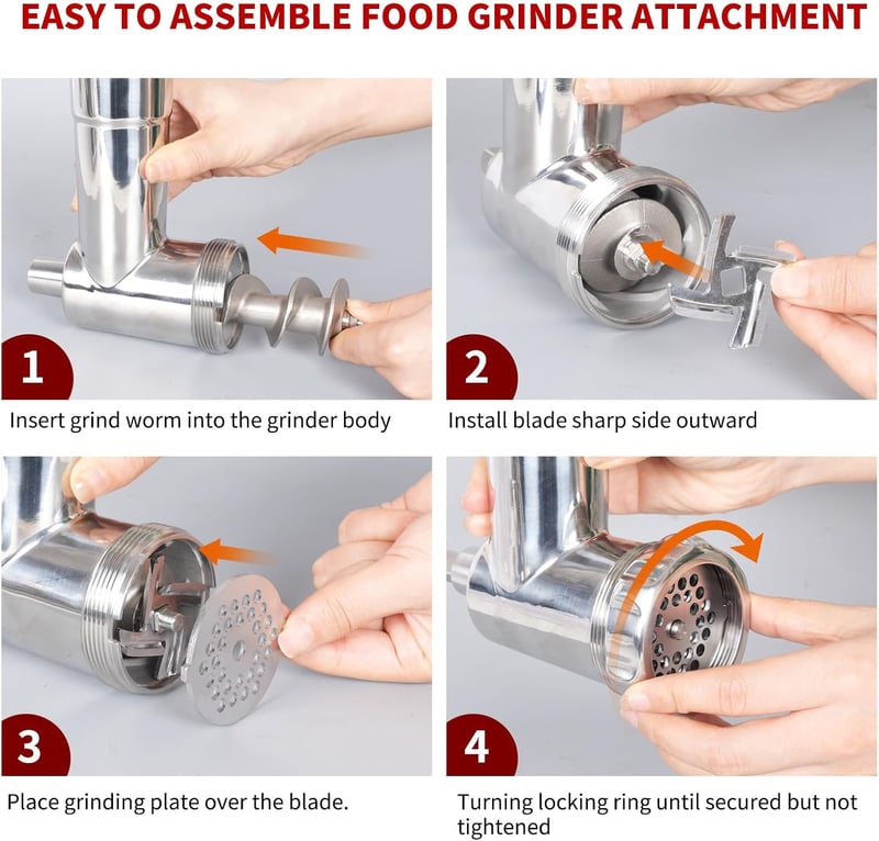Gdrtwwh Rozsdamentes Acél Húsdaráló KitchenAid Robotgéphez, Mosogatógépben Mosható Darálófej Konyhai Robotgép Kiegészítő