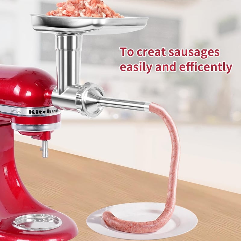 Gdrtwwh Rozsdamentes Acél Húsdaráló KitchenAid Robotgéphez, Mosogatógépben Mosható Darálófej Konyhai Robotgép Kiegészítő