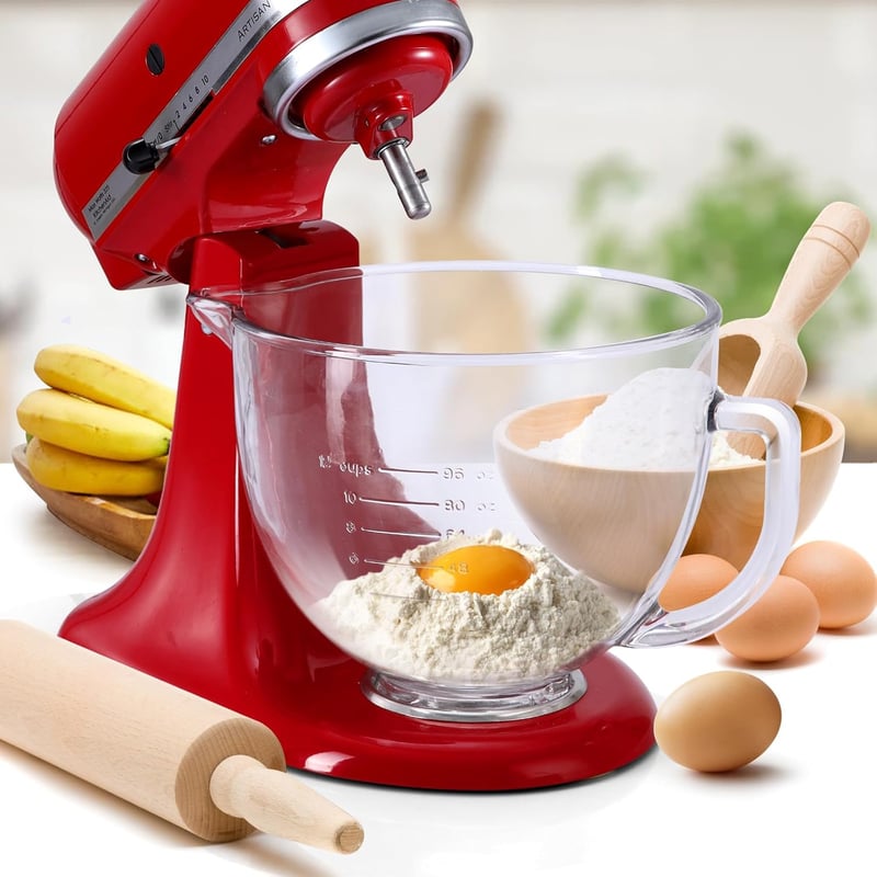 Gdrtwwh Üvegtál KitchenAid 4,5-5 Literes Billenőfejes Robotgéphez - Pótlék Mixer Tál Artisan Keverőgéphez