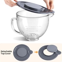 Gdrtwwh Üvegtál KitchenAid 4,5-5 Literes Billenőfejes Robotgéphez - Pótlék Mixer Tál Artisan Keverőgéphez 7