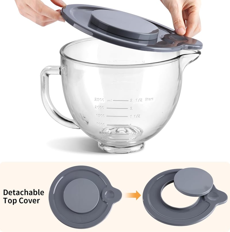 Gdrtwwh Üvegtál KitchenAid 4,5-5 Literes Billenőfejes Robotgéphez - Pótlék Mixer Tál Artisan Keverőgéphez