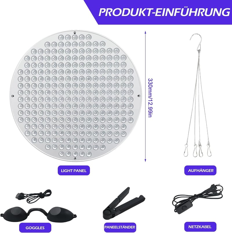 GDWD 250 LED-es napozólámpa otthonhoz, hordozható arcés testnapozó, összecsukható állvánnyal, ezüst - Silver