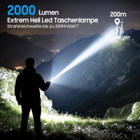 Mini lanternă reîncărcabilă LED GEARLITE – 2000 lumeni, super luminoasă, cu zoom 2