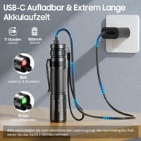 Mini lanternă reîncărcabilă LED GEARLITE – 2000 lumeni, super luminoasă, cu zoom 5