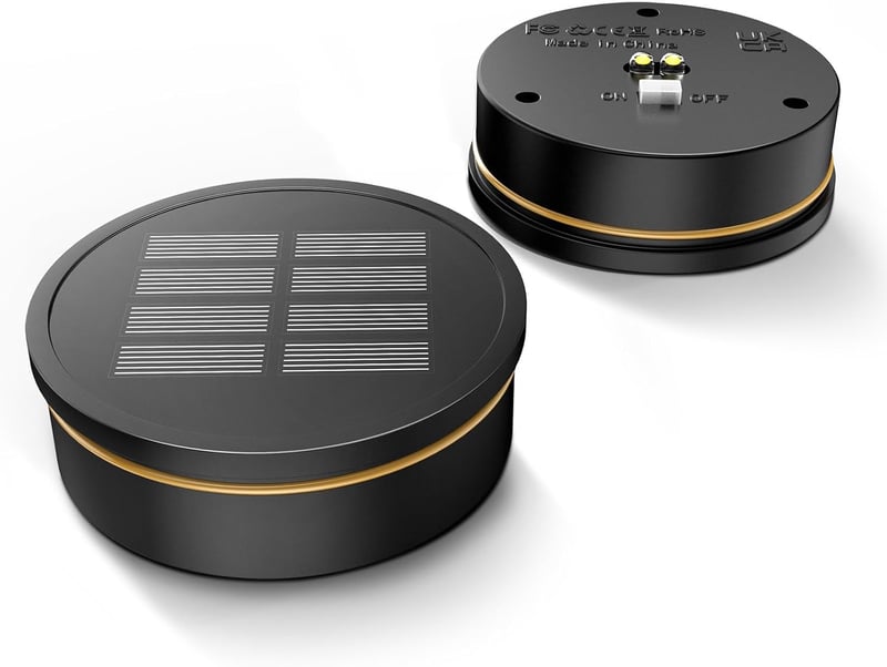 GEARLITE Napelemes lámpa csere tetőfej 8 cm, 2 LED meleg/fehér fény, 800 mAh, 2 db