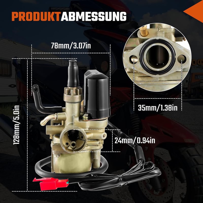 GEARMONSTER 17 mm Karburátor Peugeot Speedfight 1 & 2 50cc Robogókhoz - Elektromos Szívató, Alumínium, Honda Elite DIO 50 Kompatibilis