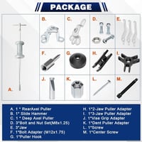 GEARMONSTER 18 részes kerékagycsapágy lehúzó készlet csúszókalapáccsal 2