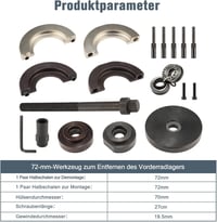 GEARMONSTER 18 részes kerékcsapágy szerelő készlet 72 mm kerékagyhoz 7