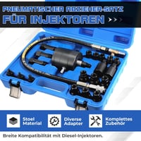 GEARMONSTER 21 részes Dízel Injektor Kihúzó Készlet - Pneumatikus Befecskendező Eltávolító Adapter Készlettel, Sűrített Levegős Extraktor Sz 2