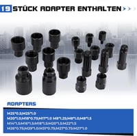 GEARMONSTER 21 részes Dízel Injektor Kihúzó Készlet - Pneumatikus Befecskendező Eltávolító Adapter Készlettel, Sűrített Levegős Extraktor Sz 5