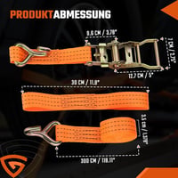 GEARMONSTER 4 db Szállítási Rögzítőszíj 3m 35mm Kerekekhez Utánfutóhoz Autóhoz 7