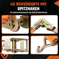 GEARMONSTER 4 db Szállítási Rögzítőszíj 3m 35mm Kerekekhez Utánfutóhoz Autóhoz 3