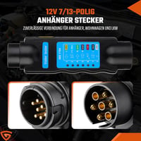 GEARMONSTER 7 Pin Utánfutó Teszter 12V Világítás Diagnosztika Karavánhoz 3