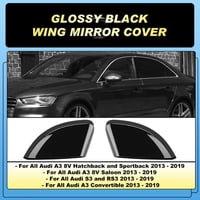 GEARMONSTER Audi A3 S3 8V RS3 Visszapillantó Tükör Borítás - Fényes Fekete Tükörkupak Szett 2013-2019 Modellekhez - Könnyen Felszerelhető AB 2