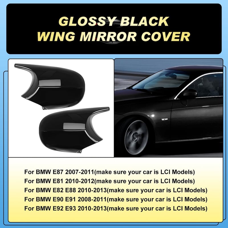 GEARMONSTER BMW tükörfedél E81 E87 E90 E91 E92 E93 LCI 2009-2012 fényes fekete pár