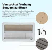 GEARMONSTER Csuklós Lakóautó Ablak 700x400mm Redőnnyel és Szúnyoghálóval 5