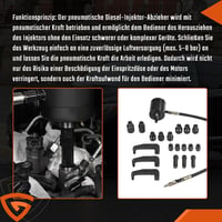 GEARMONSTER Extractor pneumatic pentru injectoare diesel, sculă de demontare cu gheară pentru injectoare common rail 3