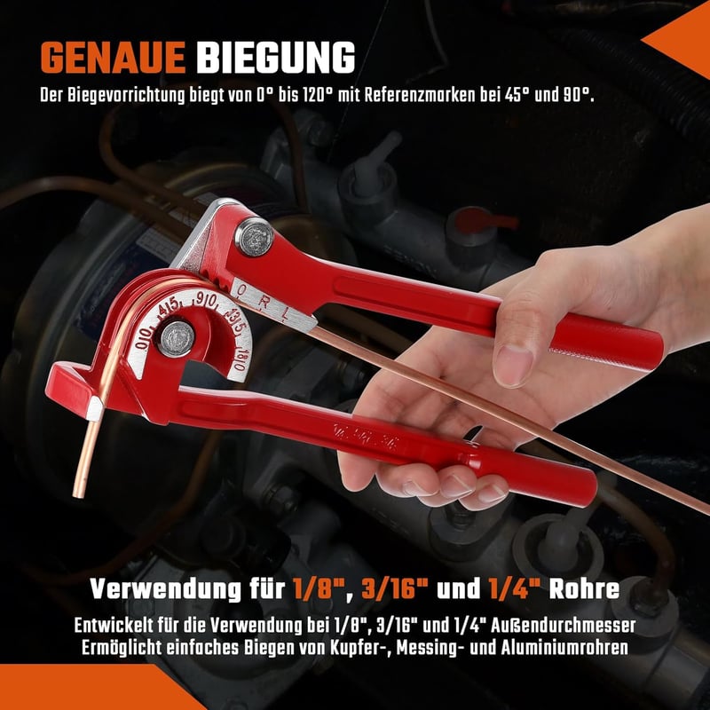 GEARMONSTER Fékcsőperemező Készlet - 7,62m Rézbevonatú Fékcső (4,75mm), 20 Csatlakozóval, Hajlítófogóval - Univerzális Fék és Üzemanyagrends