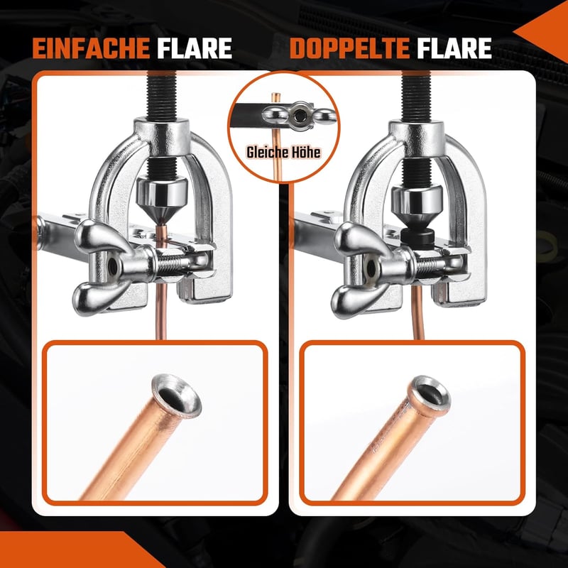GEARMONSTER Fékcsőperemező Készlet - 7,62m Rézbevonatú Fékcső (4,75mm), 20 Csatlakozóval, Hajlítófogóval - Univerzális Fék és Üzemanyagrends