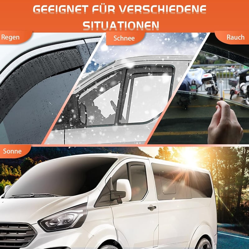 GEARMONSTER Ford Tourneo Custom/Transit Custom ablakcsatornák 2012-2024 fekete 2db