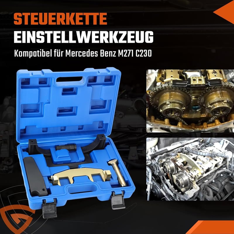 GEARMONSTER Vezérműtengely Beállító Készlet Mercedes-Benz M271 Motorokhoz - C180 C200 C230 Kompatibilis Időzítőlánc Állító Szerszám