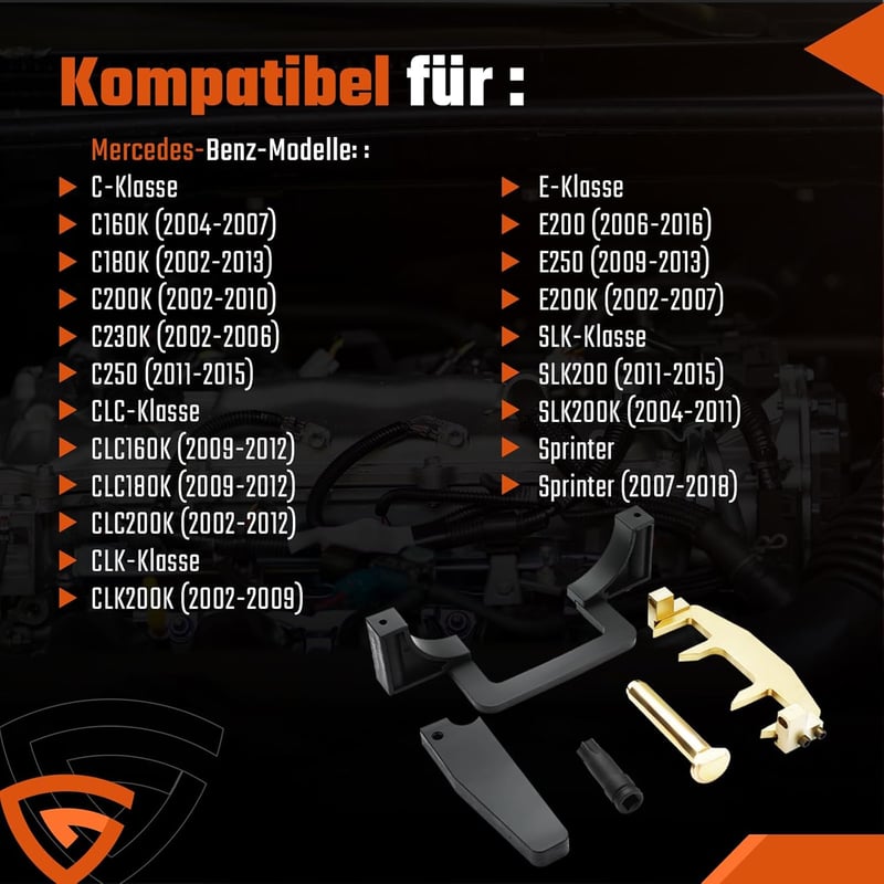 GEARMONSTER Vezérműtengely Beállító Készlet Mercedes-Benz M271 Motorokhoz - C180 C200 C230 Kompatibilis Időzítőlánc Állító Szerszám