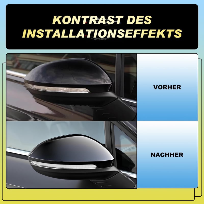 GEARMONSTER Visszapillantó Tükör Borítás VW Golf 8 MK8 (2019-2021) - Fényes Fekete ABS Műanyag Tükörkupakok, Egyszerű Felszerelés, Stílusos 