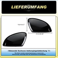 GEARMONSTER Visszapillantó Tükör Borítás VW Golf 8 MK8 (2019-2021) - Fényes Fekete ABS Műanyag Tükörkupakok, Egyszerű Felszerelés, Stílusos  9