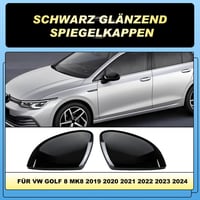 GEARMONSTER Visszapillantó Tükör Borítás VW Golf 8 MK8 (2019-2021) - Fényes Fekete ABS Műanyag Tükörkupakok, Egyszerű Felszerelés, Stílusos  2