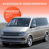 GEARMONSTER VW T5 (2003-2015) / T6 (2016-) ablak széldetektor esővédő, 2 db - fekete 2