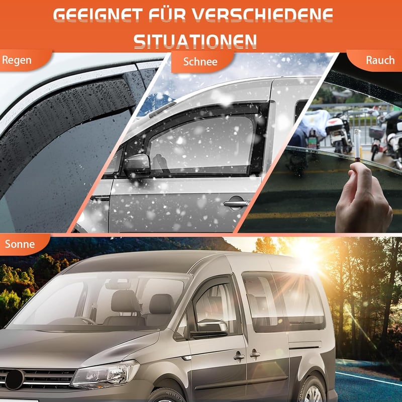 GEARMONSTER VW Caddy 2005-2018 ablakcsatornák szélvédő 2db fekete