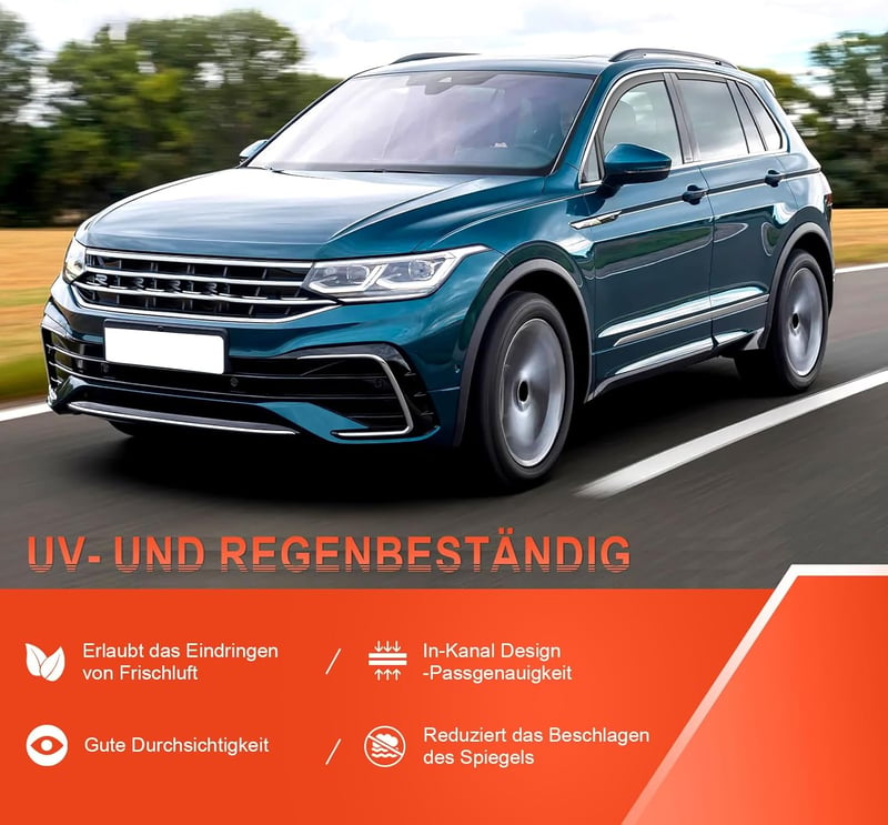 GEARZAAR Szélterelő Autó Ablak Fekete VW Tiguan 2016-2023 5 Ajtós Esővédő Szélvédő Deflektor Külső Szerelésű