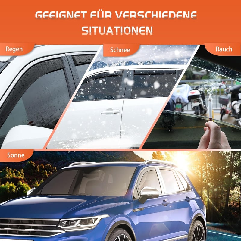 GEARZAAR Szélterelő Autó Ablak Fekete VW Tiguan 2016-2023 5 Ajtós Esővédő Szélvédő Deflektor Külső Szerelésű