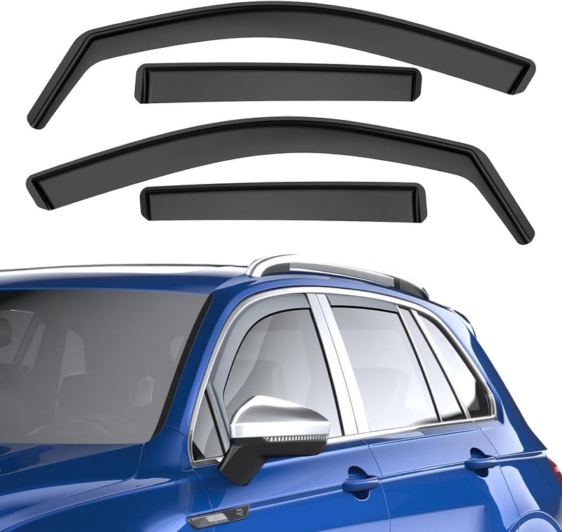 GEARZAAR Szélterelő Autó Ablak Fekete VW Tiguan 2016-2023 5 Ajtós Esővédő Szélvédő Deflektor Külső Szerelésű