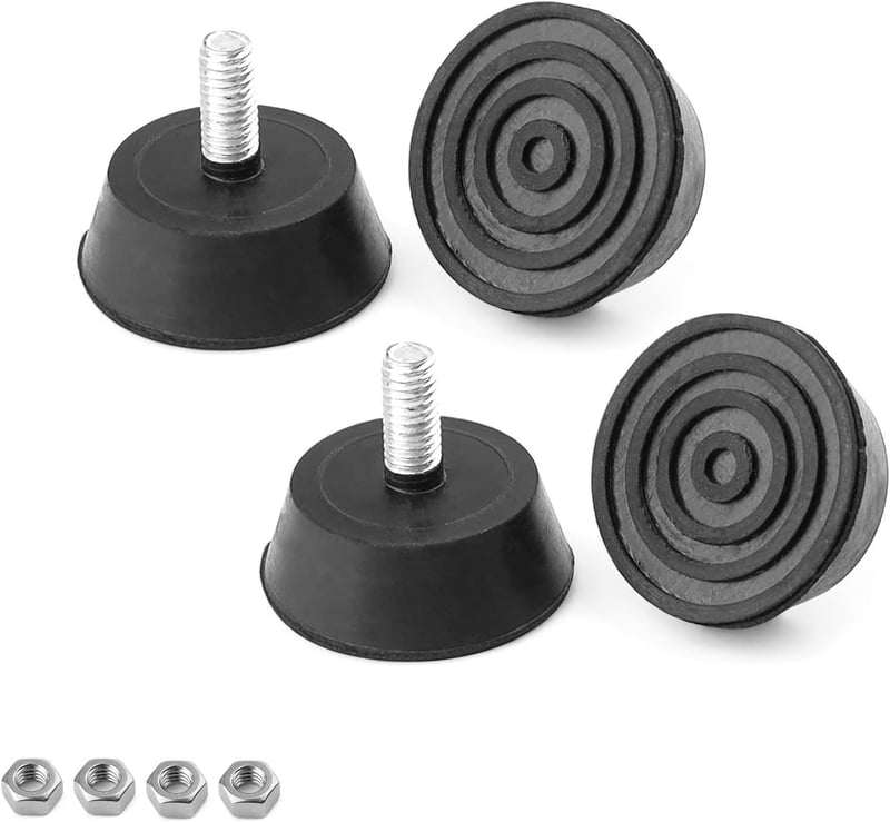 GEBAUM 4 db állítható bútor láb gumi M6x16mm 25x32mm fekete