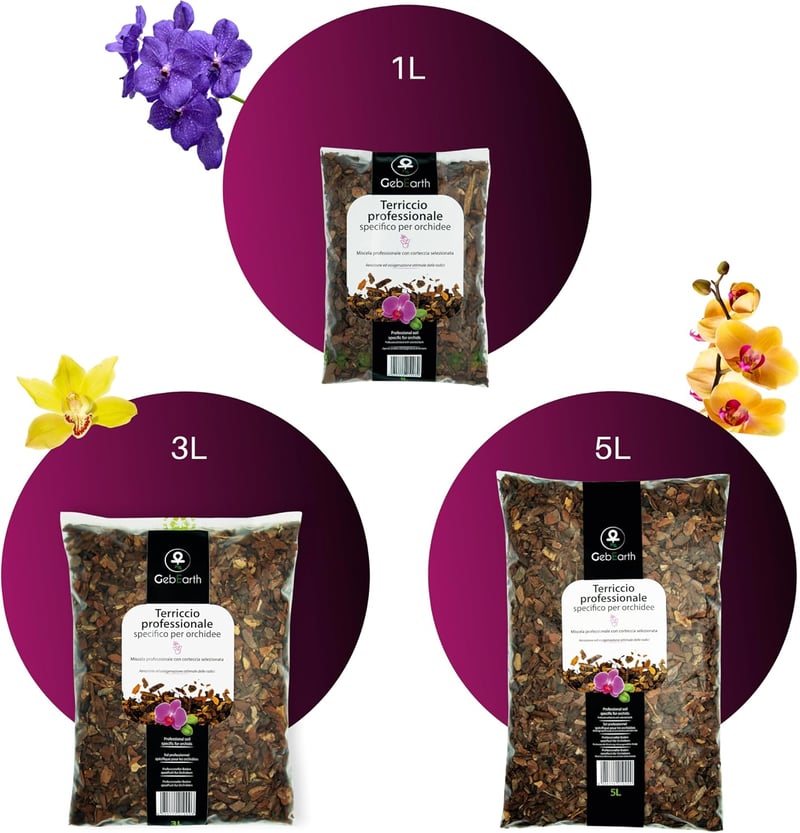 GebEarth Orchidea Talaj 5L Professzionális Orchidea Szubsztrát Összes Fajtához
