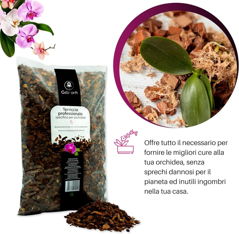 GebEarth Orchidea Talaj 5L Professzionális Orchidea Szubsztrát Összes Fajtához