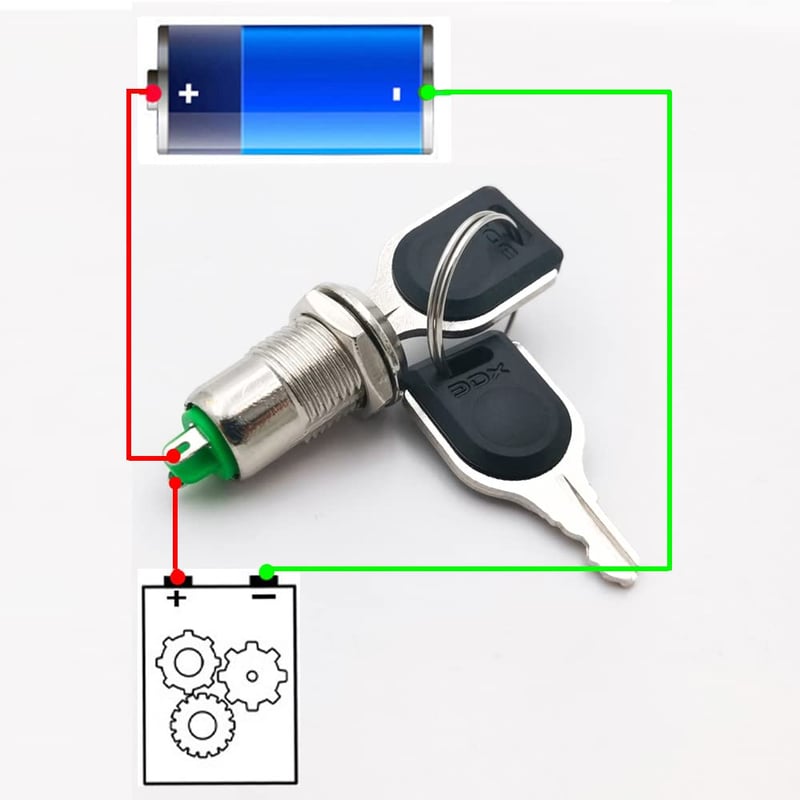 Gebildet 12mm Fém Kulcskapcsoló Záras On/Off 4 Darabos Szett