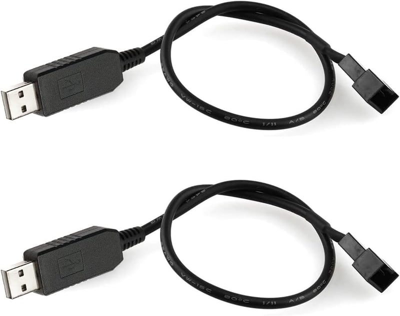 Gebildet 12V USB PC ventilátor tápkábel 3-pin 4-pin csatlakozó 2db