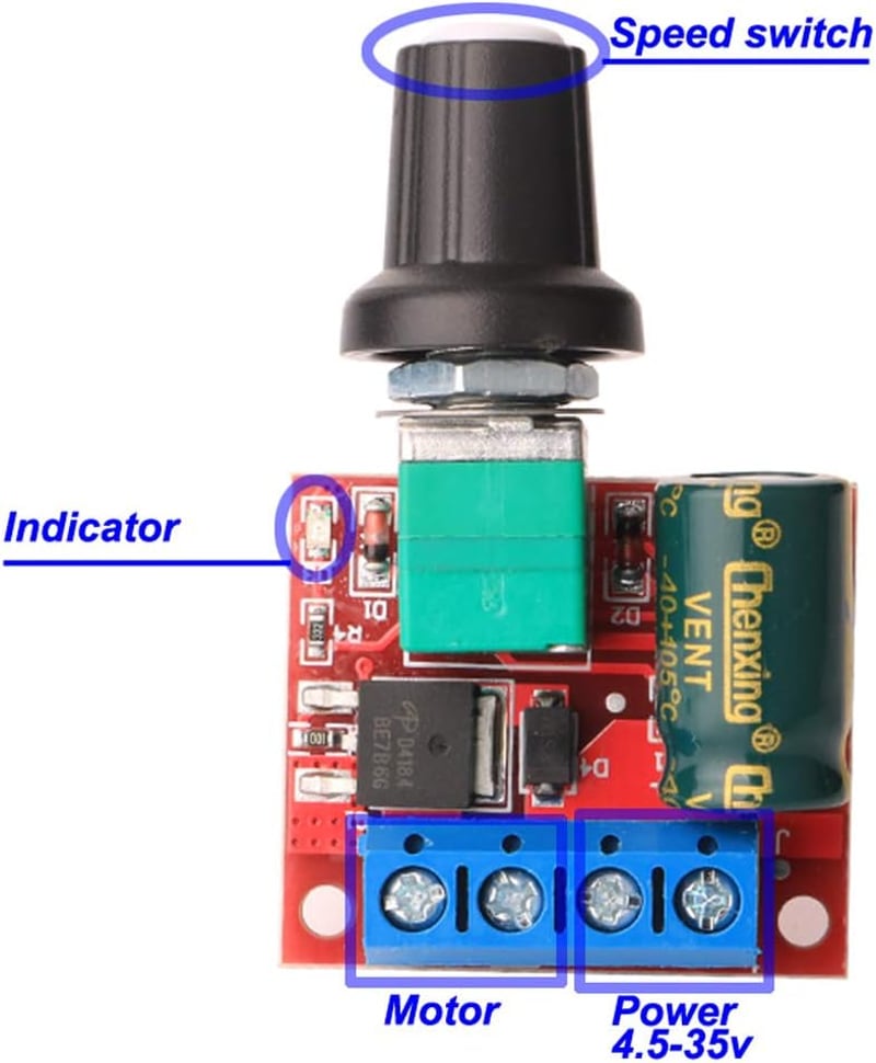 Gebildet 3db PWM motor szabályozó 5-35V 5A LED kijelzővel fordítható