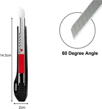 Gebildet 6 db univerzális szike 9 mm-es snap off pengékkel 60 fokos vágó kés fólia tapéta barkács kartonhoz 5