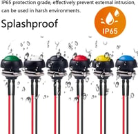 Gebildet 6db 12mm vízálló nyomógomb 250V/3A ON-OFF kapcsoló autóhoz 5